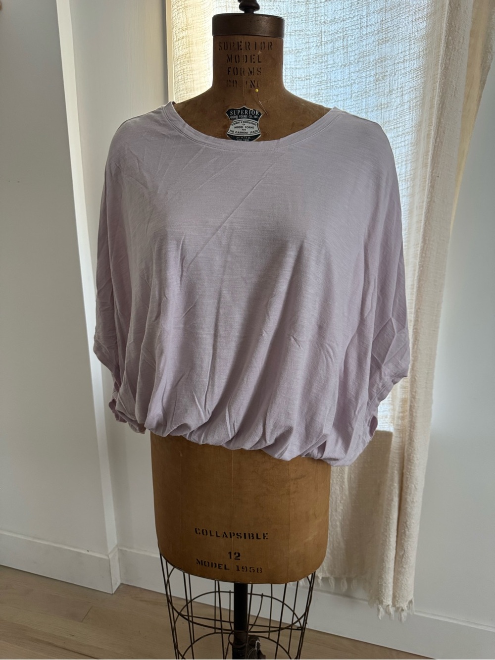 Light Lavender Women's Bubble Hem Top